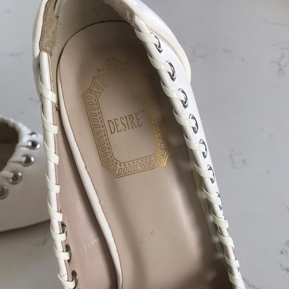Desire White Pump High-heels Size 5.5 Summer Shoes - Picture 7 of 8
